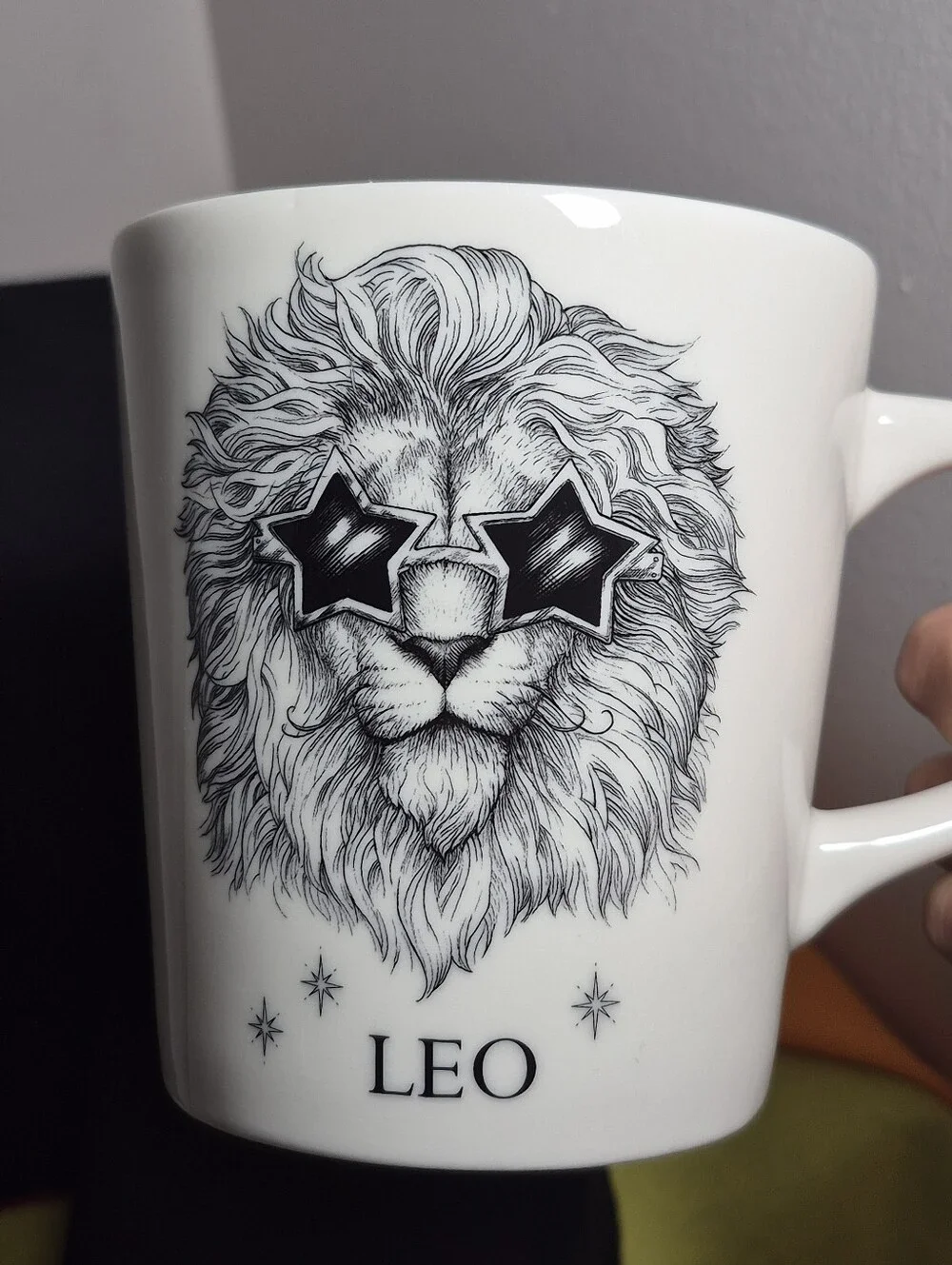 Williams Sonoma Rory Dobner Zodiac Leo Lion in Sunglasses Coffee Mug 18 oz.